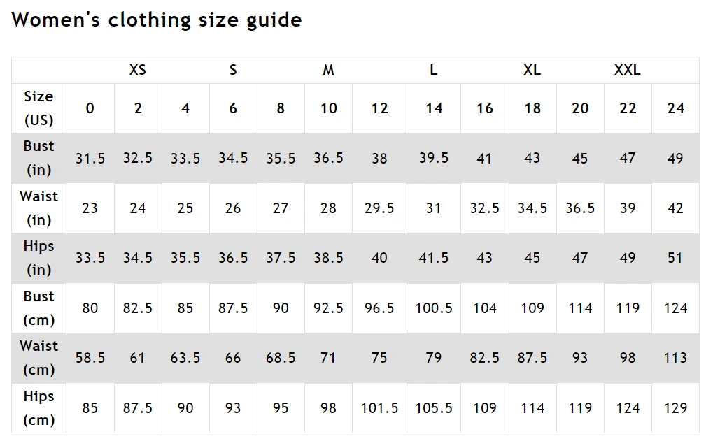 The Ultimate women size chart Guide: Finding your Fit 2024 - كل الكوبونات